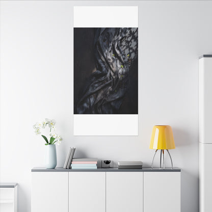 Seijaku Silk Drape Canvas Art - Dark Japandi Dark Texture