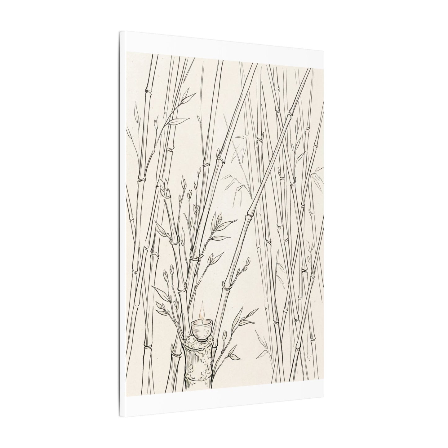 Candlelight Bamboo Grove Canvas Art - Japandi Fukinsei