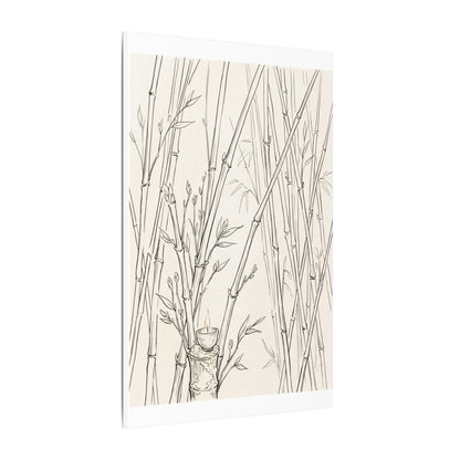 Candlelight Bamboo Grove Canvas Art - Japandi Fukinsei