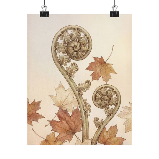 Dawn Fern Unfurling Wall Art Print - Cottagecore Shibui Art Print