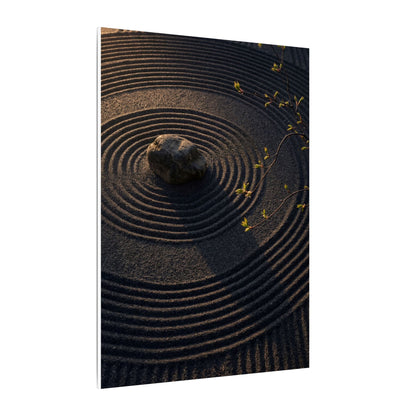 Rock Garden Shadow Zen Canvas Art | Bold Dark Japandi Art