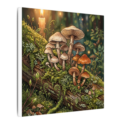 Spring Wild Mushrooms Herbarium Canvas Art | Rustic Decor