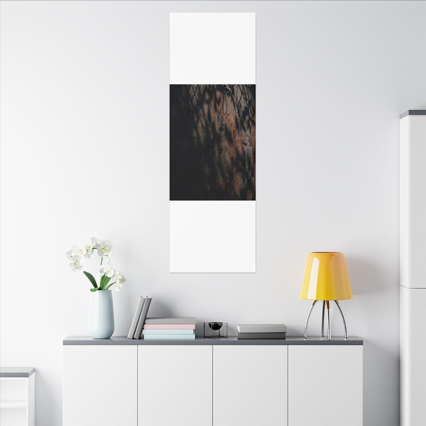 Rust Patina Shadow Zen Canvas Art | Luxurious Dark Japandi Art