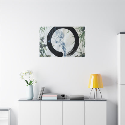 Zen Incense Smoke in Moonlight | Enso Canvas Art
