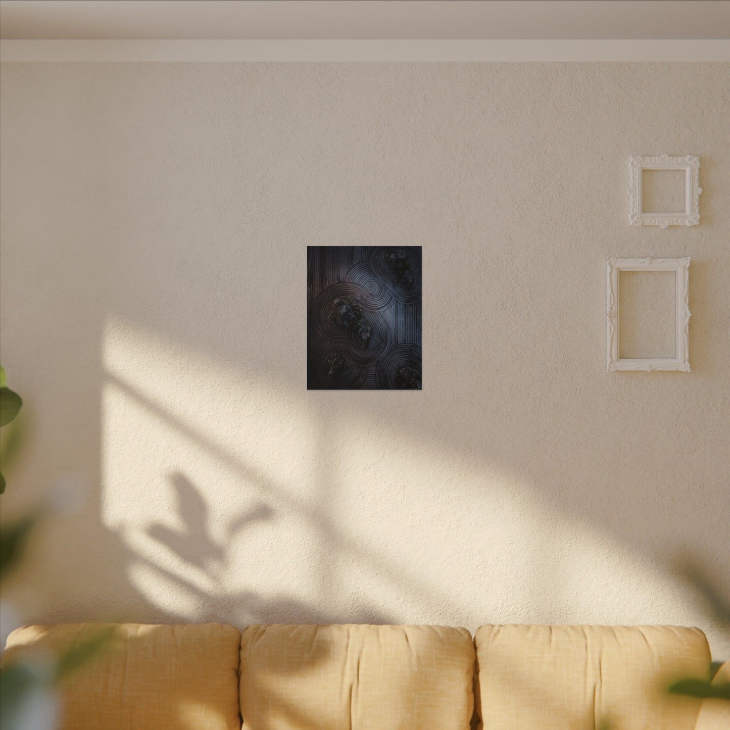 Spring Rock Garden Charcoal Ink Canvas Art | Bold Decor