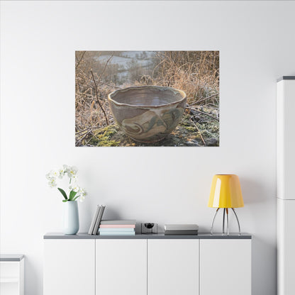 Golden Hour Ceramic Bowl Canvas Art - Japandi Shibui