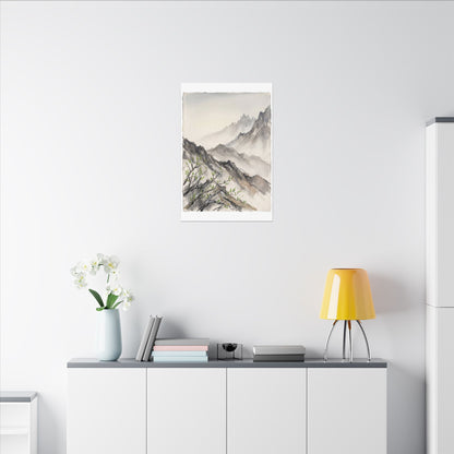 Spring Mountain Mist Texture Canvas Art | Warm Decor