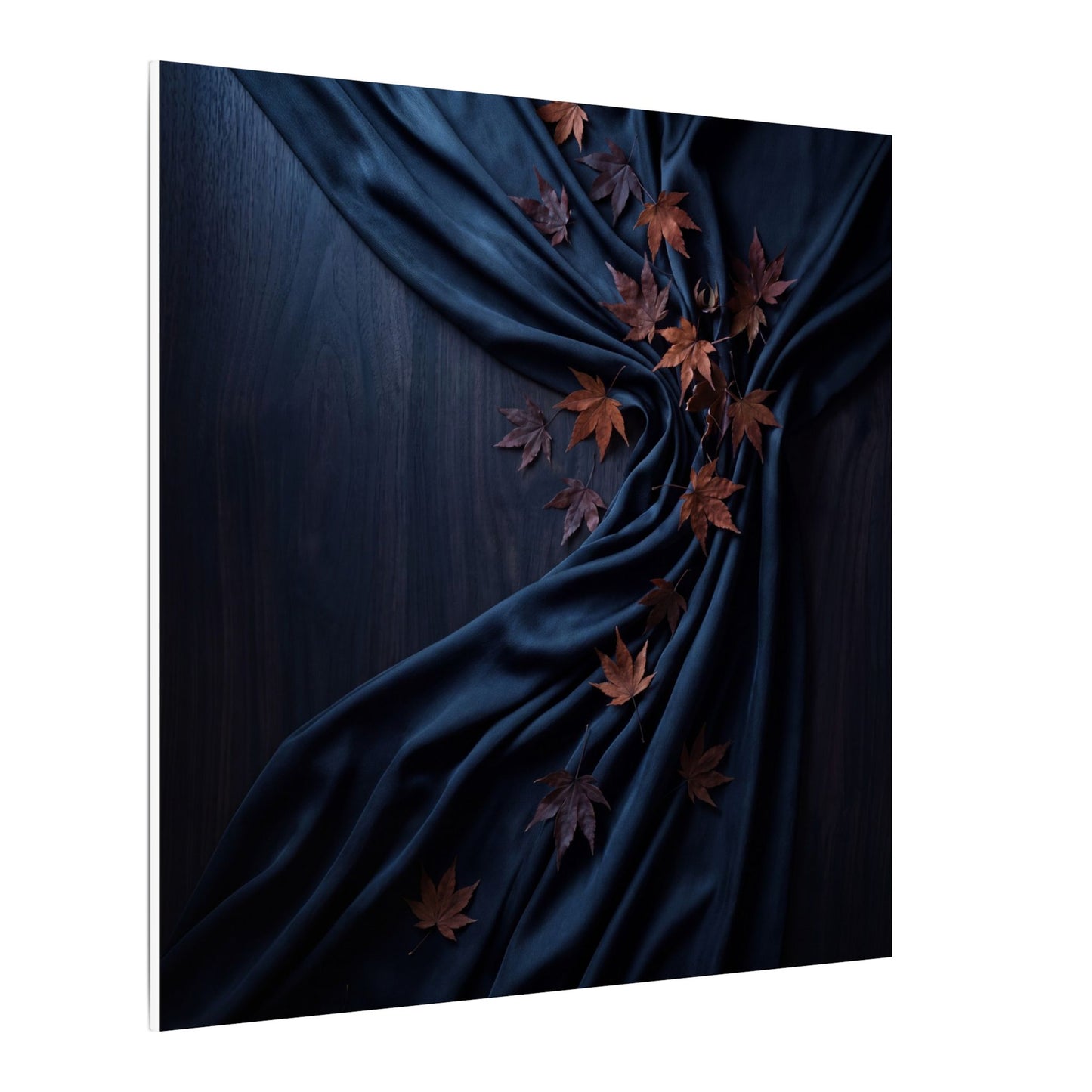 Silk Drape Autumn Canvas Art | Dark Japandi Sophisticated Design