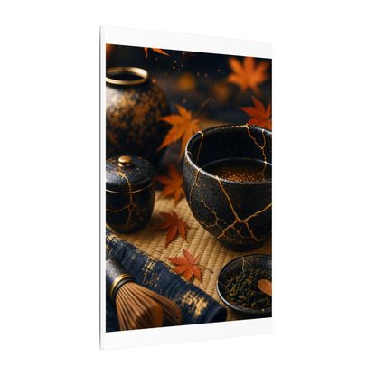 Seijaku Tea Ceremony Canvas Art - Kintsugi Gold Repair