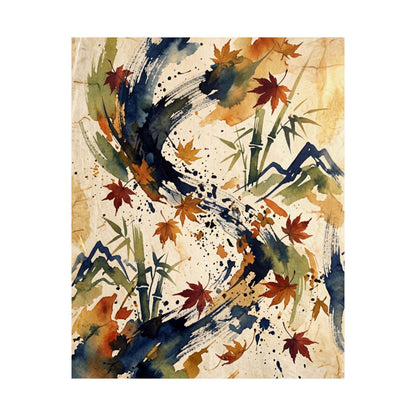 Golden Hour Ink Brushstroke Wall Art Print - Zen Shibui