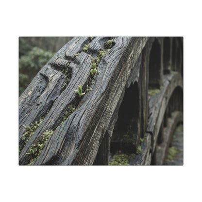 Overcast Wooden Bridge Canvas Art - Japandi Kanso Art Print