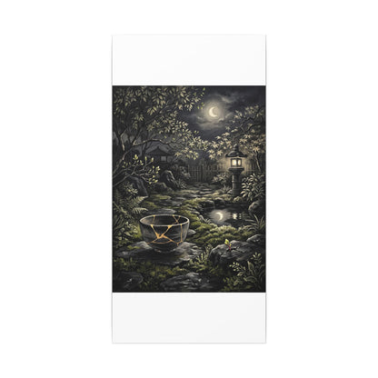 Kintsugi Moonlit Garden in Dappled | Gold Repair Canvas Art