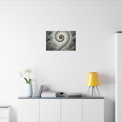 Zen Fern Unfurling in Dawn | Ukiyo E Inspired Canvas Art