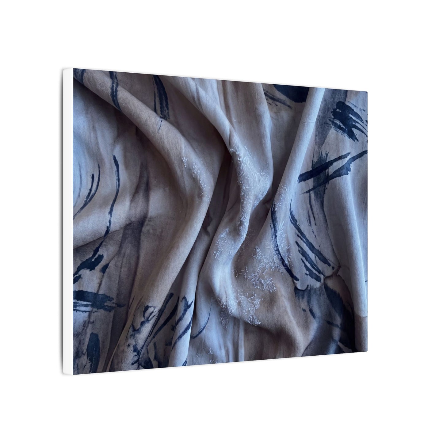 Silk Drape Winter Canvas Art | Japandi Earthy Design