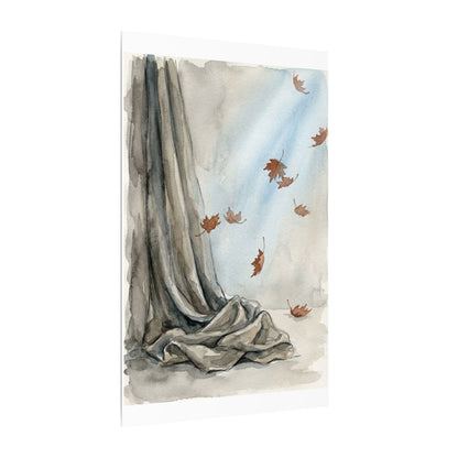 Ma Silk Drape Canvas Art - Japandi Watercolor