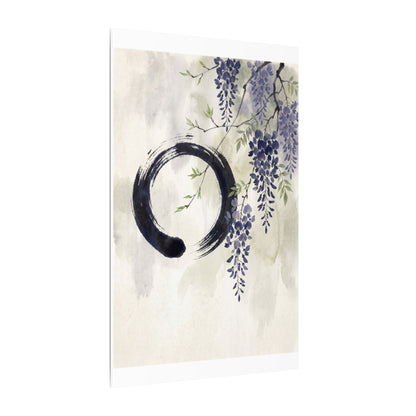 Wisteria Enso Canvas Art | Serene Zen Art