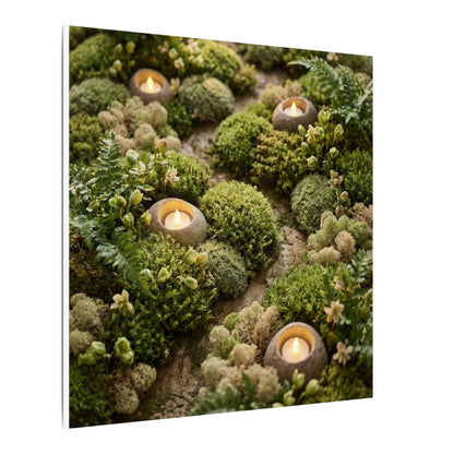 Moss Close Up Japanese Pattern Canvas Art | Neutral Japandi Art