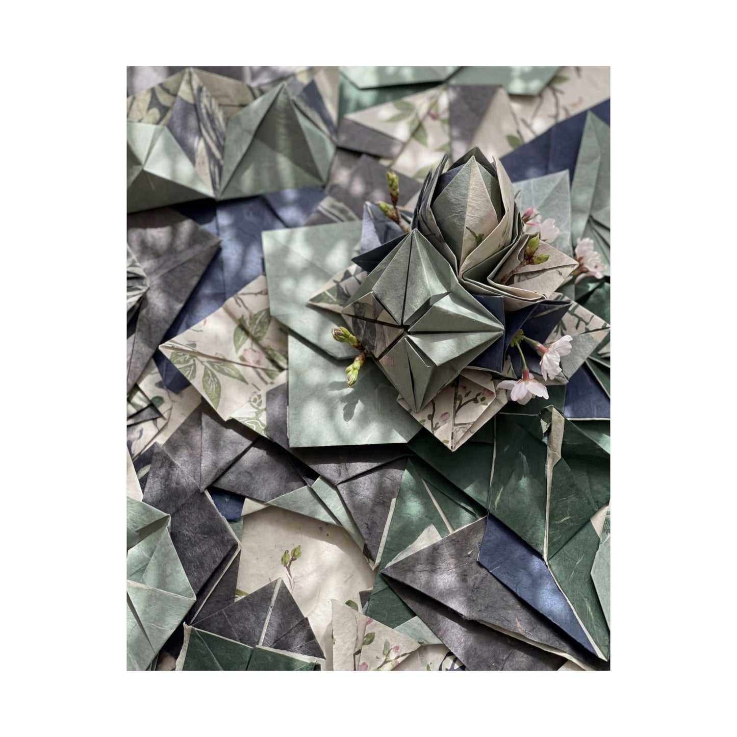 Cozy Paper Fold Wall Art Print - Japanese Pattern Japandi
