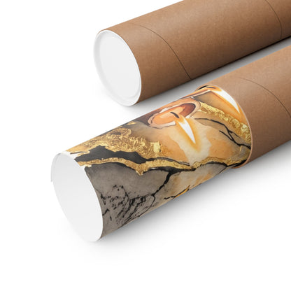 Japandi Cracked Earth in Candlelight | Watercolor Wall Art Print