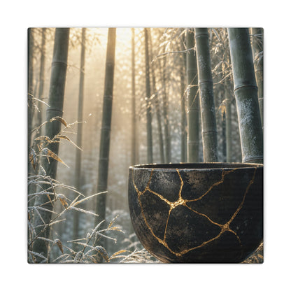 Fukinsei Bamboo Grove Canvas Art - Kintsugi Gold Repair