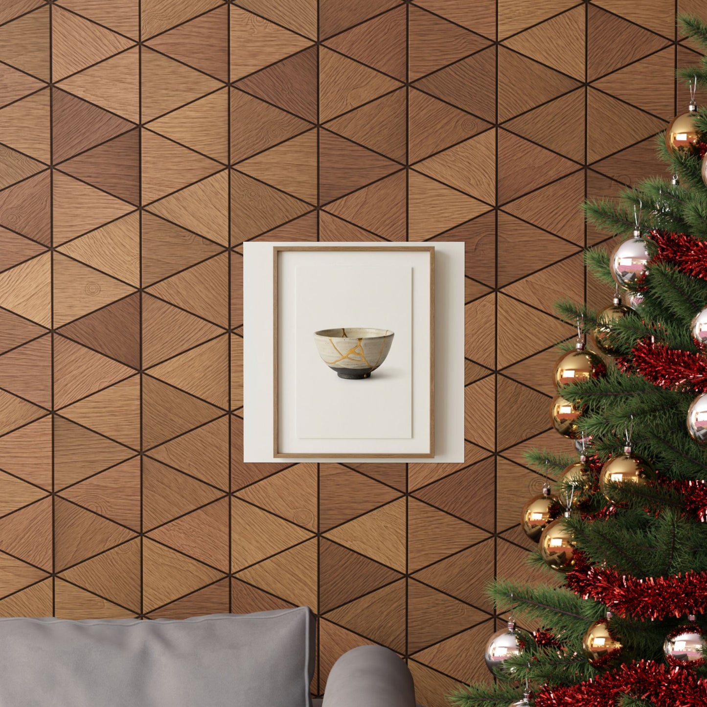 Kintsugi Charcoal Wall Art Print