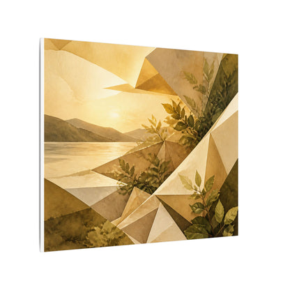 Golden Hour Paper Fold Canvas Art - Japandi Ma