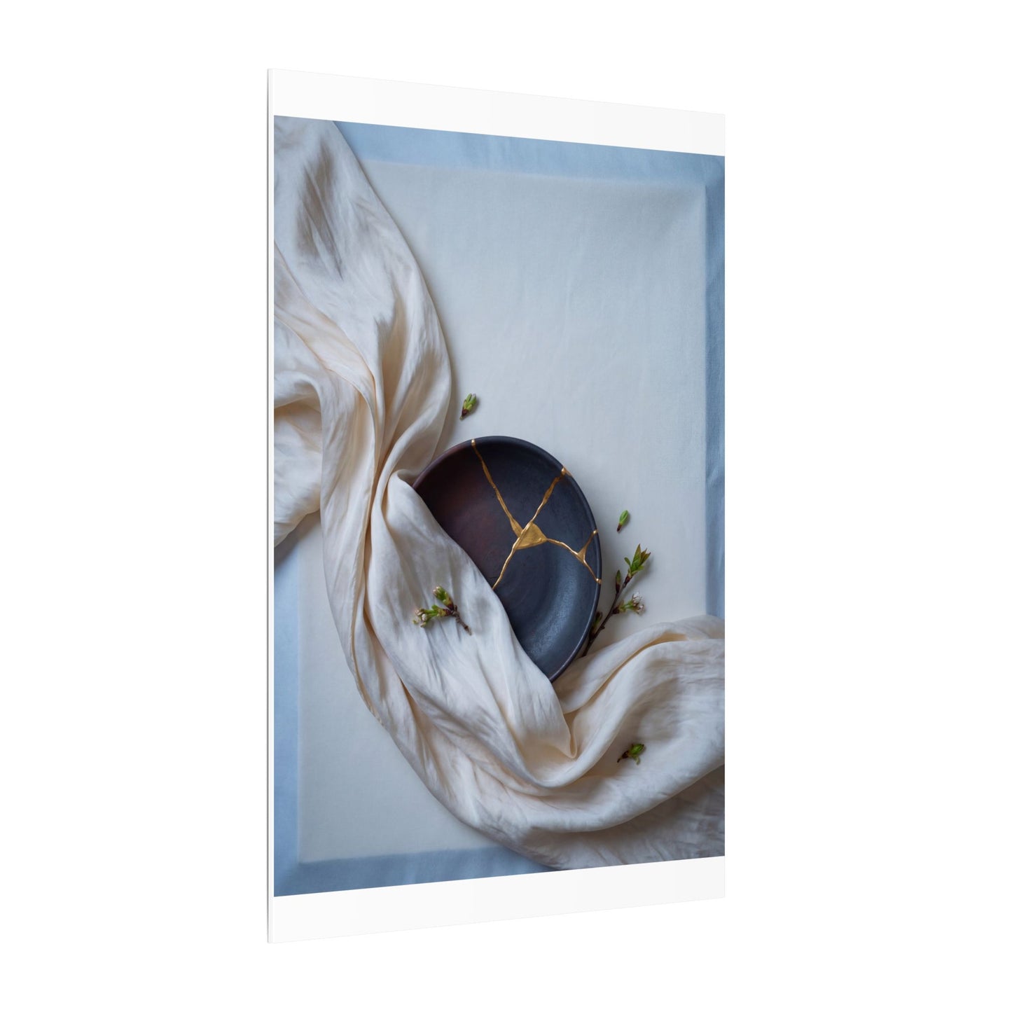 Ma Silk Drape Canvas Art - Kintsugi Gold Repair