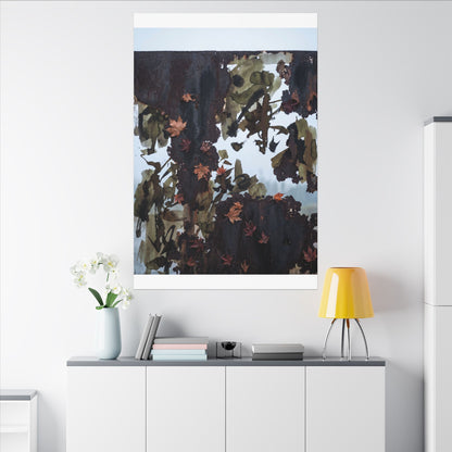 Rust Patina Charcoal Ink Canvas Art | Sophisticated Dark Japandi Art