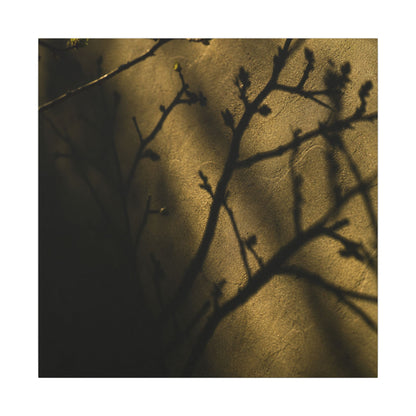 Golden Hour Shadow Play Canvas Art - Dark Japandi Seijaku