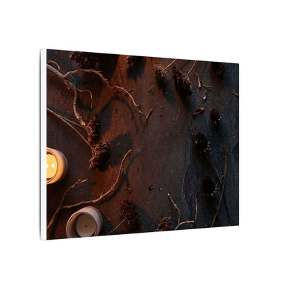 Dried Flowers Canvas Art | Winter Dark Japandi Moody Minimal Art