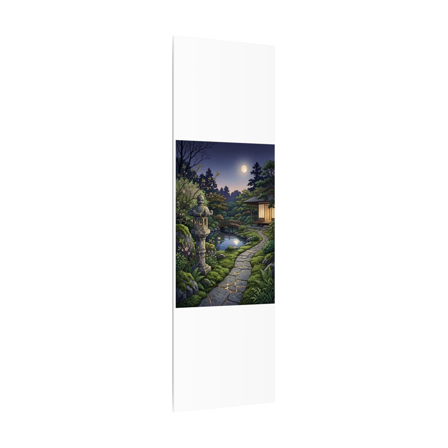 Spring Moonlit Garden Gold Vein Canvas Art | Resilient Decor