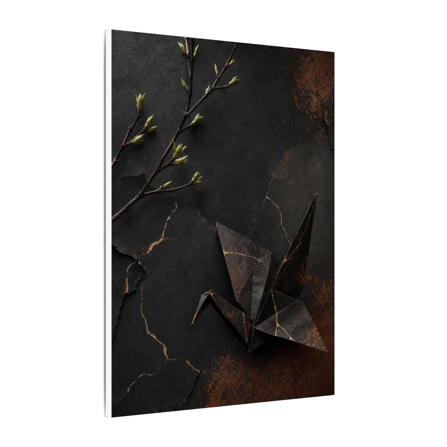 Paper Fold Canvas Art | Spring Kintsugi Broken Beauty Art