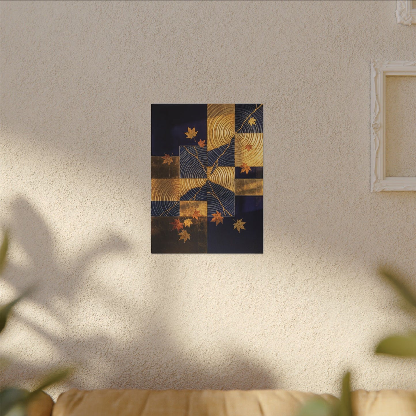 Autumn Water Ripple Crackle Gold Canvas Art | Artful Decor