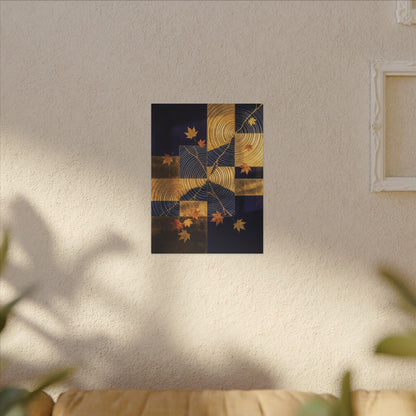 Autumn Water Ripple Crackle Gold Canvas Art | Artful Decor