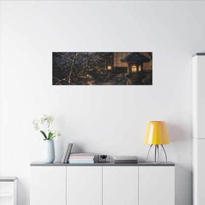 Seijaku Moonlit Garden Canvas Art - Kintsugi Gold Vein