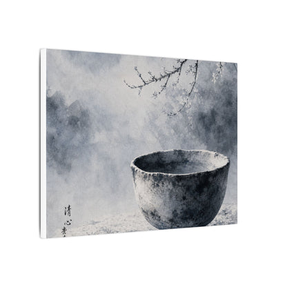 Seijaku Ceramic Bowl Canvas Art - Zen Sumi E