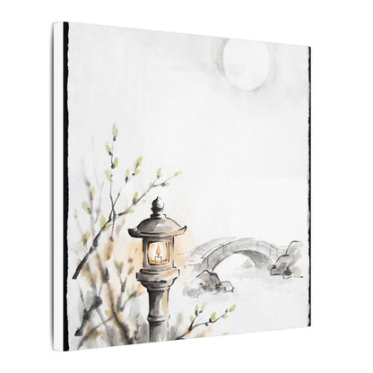 Moonlit Garden Spring Canvas Art | Zen Contemplative Design