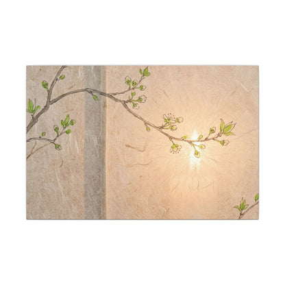 Warm Shoji Screen Canvas Art - Minimal Line Japandi