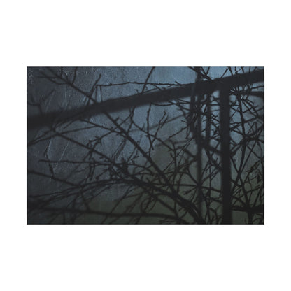 Moonlight Shadow Play Canvas Art - Dark Japandi Shibui