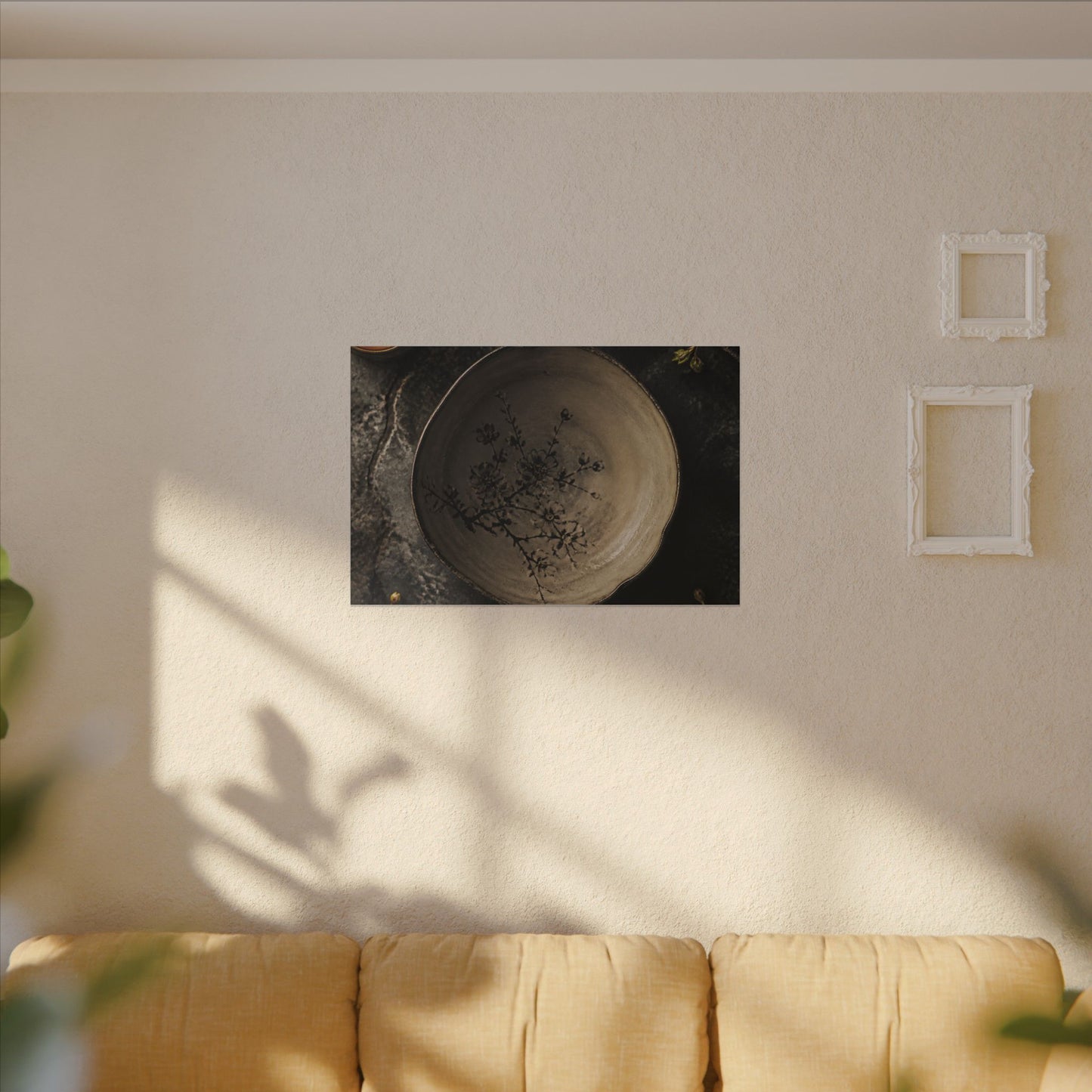 Ceramic Bowl Spring Canvas Art | Japandi Earthy Design