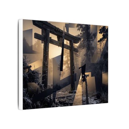 Winter Torii Gate Moody Minimal Canvas Art | Bold Decor