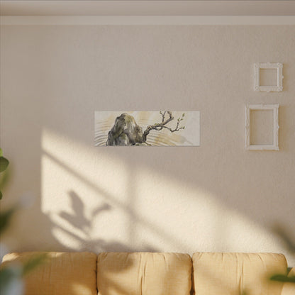 Serene Rock Garden Canvas Art - Sumi E Zen