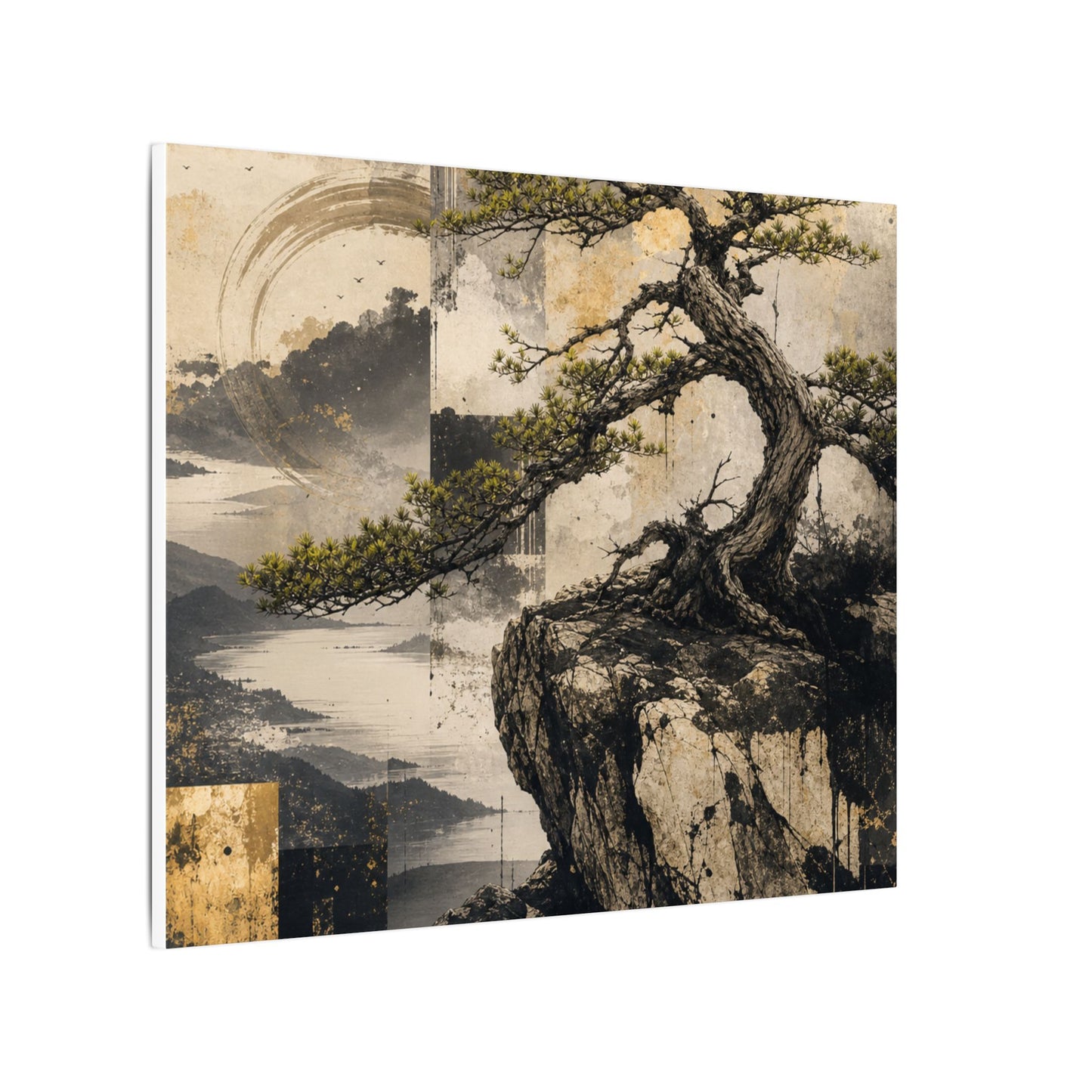 Golden Hour Pine Tree Canvas Art - Japandi Datsuzoku