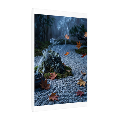 Autumn Incense Smoke Karesansui Canvas Art | Calm Decor