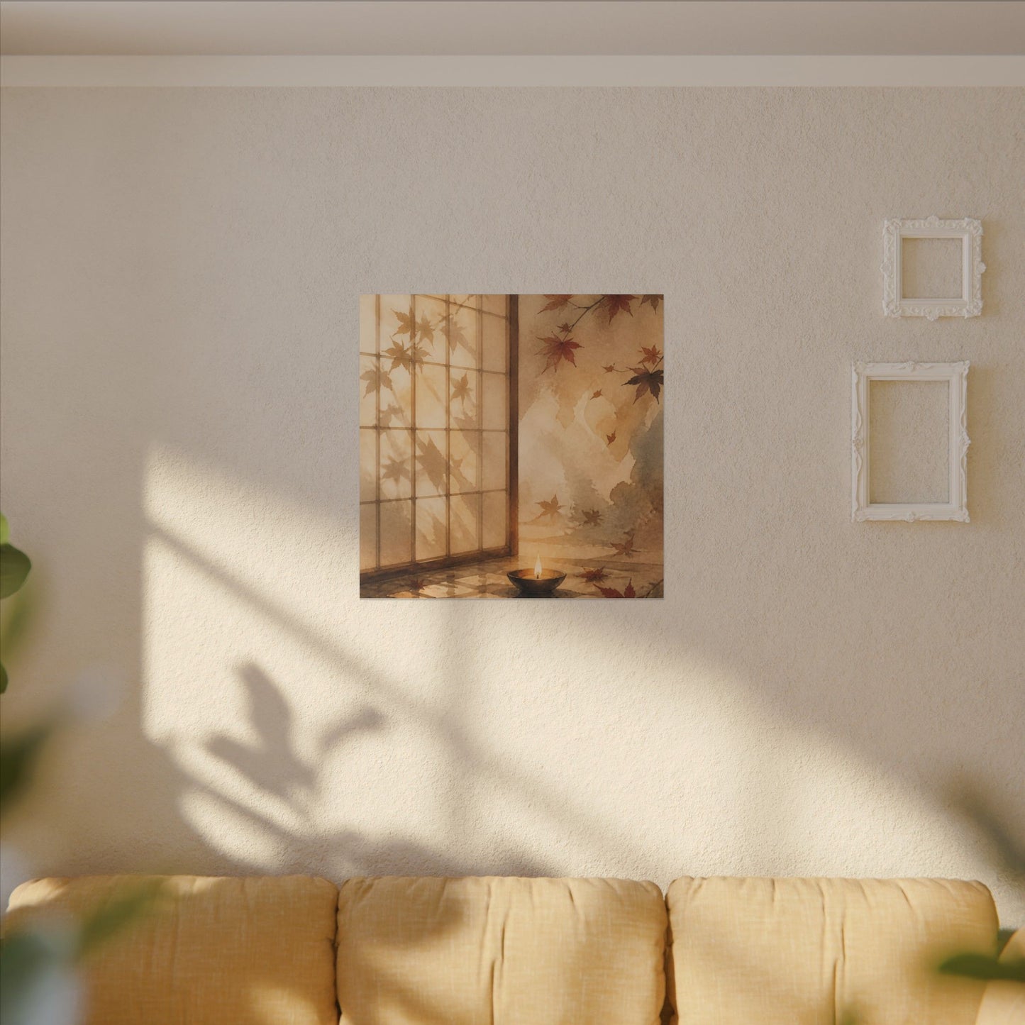 Candlelight Shoji Screen Canvas Art - Japandi Ma
