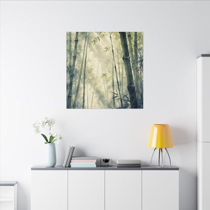 Bamboo Grove Spring Canvas Art | Zen Serene Design