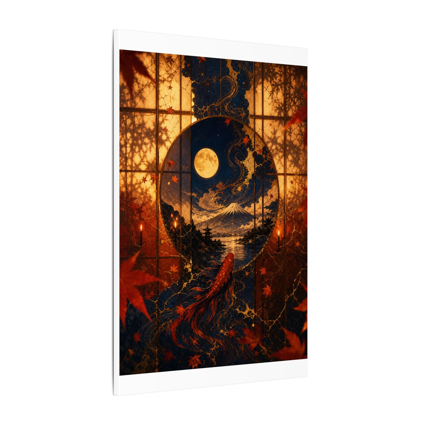 Beautiful Shoji Screen Canvas Art - Gold Vein Kintsugi