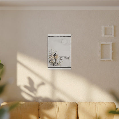 Moonlit Garden Spring Canvas Art | Zen Contemplative Design
