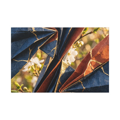 Golden Hour Paper Fold Canvas Art - Kintsugi Ma Art Print