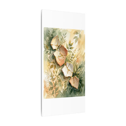 Japandi Broken Pottery in Golden Hour | Watercolor Canvas Art